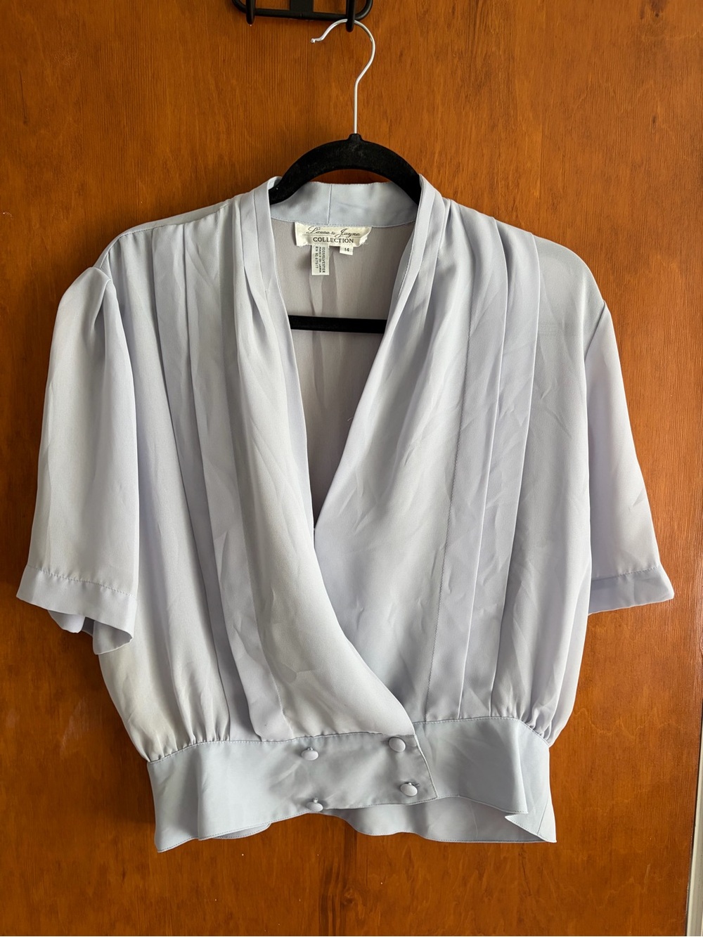 Vintage Light Gray Surplice Blouse